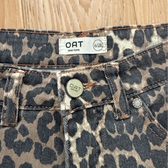 Oat womens leopard print jeans size 27/6 indie sleaze boho maximalist punk goth - Picture 2 of 6